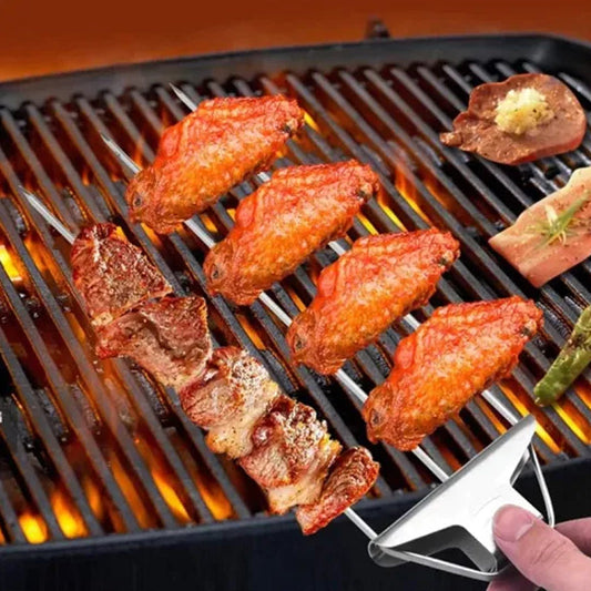 Fourchette à barbecue semi-automatique en acier inoxydable