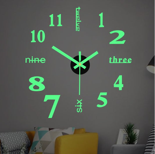 Horloge murale moderne DIY sans poinçon